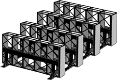 20 Pair Twin Tip Ski Rack Freestanding