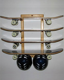 DelSol Wall Mounted Level Skateboard Rack