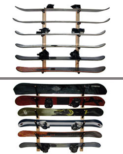 DelSol Wall Mounted Snowboard Rack - Holds 6 Boards