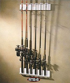 Racor Six Fishing Rod Storage Rack - Wall Mount